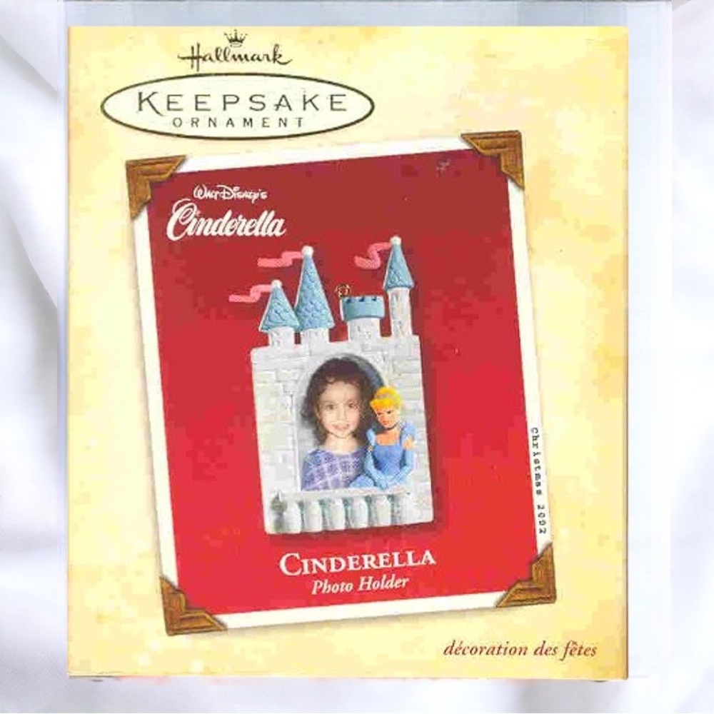 Hallmark Disney Cinderella Photo Holder Handcrafted 2002 Christmas Ornament